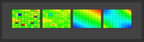 Exemples de cartographies du tilt capteur (4 images)